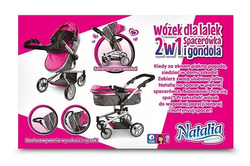 WÓZEK DLA LALEK SPACERÓWKA I GONDOLA 2W1 NATALIA