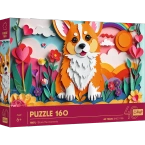 PUZZLE 160 ELEMENTÓW PIESEK Z EFEKTEM 3D 40-LECIE UKŁADANKA TREFL 40050