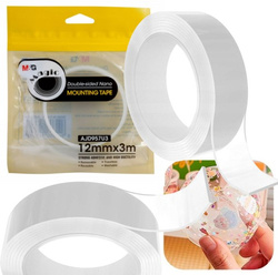 TAŚMA DWUSTRONNA NANO WIELOKROTNEGO UŻYTKU MAGICZNA M&G 12mm x 3M
