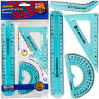 LINIJKA FC BARCELONA EKIERKA KĄTOMIERZ ASTRA FLEXI 3w1 ZESTAW GEOMETRYCZNY