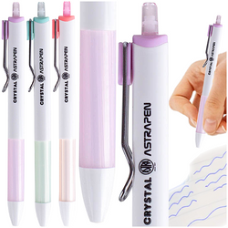 DŁUGOPIS AUTOMATYCZNY 0,7mm CRYSTAL WHITE ASTRA NIEBIESKI WKŁAD - 3 szt.