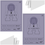 BLOK TECHNICZNY BIAŁY A4 GRUBY 10K 240g ACADEMY PREMIUM INTERDRUK - 2 szt.