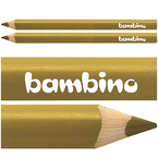 KREDKA BAMBINO TRÓJKĄTNA W DREWNIANEJ OPRAWIE GRUBA JUMBO ZŁOTA - 2 szt.