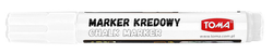MARKER KREDOWY BIAŁY DO TABLIC SZKŁA TOMA OKRĄGŁY 4,5mm ZMYWALNY - 5 szt.