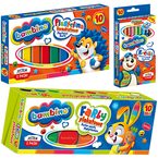 ZESTAW 10 KOLORÓW  FARBY KREDKI PLASTELINA BAMBINO