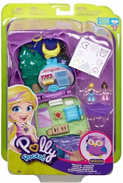 POLLY POCKET LALKI MINI KEMPING SOWA MATTEL GRA ZRĘCZNOŚCIOWA NAKLEJKI 2w1