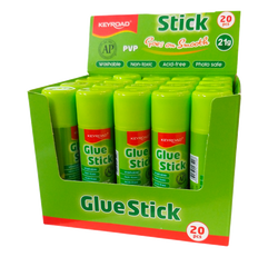 KLEJ W SZTYFCIE PVP KEYROAD 21g BIAŁY ZMYWALNY BIUROWY SZKOLNY - 5 szt.