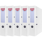 SEGREGATOR A4/75mm OFFICE PRODUCTS Z DŹWIGNIĄ PP BIAŁY 5 SZTUK