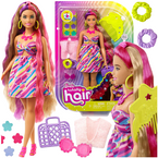 BARBIE TOTALLY HAIR WŁOSY DWUKOLOROWE AKCESORIA STYLISTYCZNE FRYZURA MATTEL