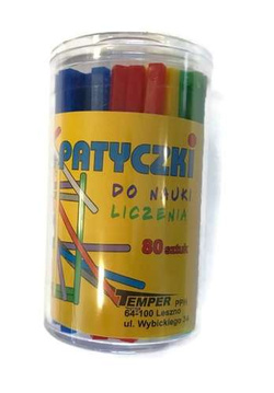 GRUBE PATYCZKI DO NAUKI LICZENIA TEMPER 80 SZTUK