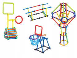 KREATYWNE KLOCKI MAŁYCH GENIUSZY PATYKI KONSTRUKCYJNE SŁOMKI 360 EL. ASKATO