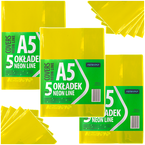 OKŁADKA NA ZESZYT A5 NEON PVC TRANSPARENTNA TRWAŁA ŻÓŁTA ASTRA - 15 sztuk