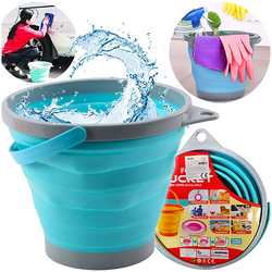 WIADRO SKŁADANE WIADERKO SILIKONOWE UNIWERSALNE DO PIASKU NA WODĘ NIEB.