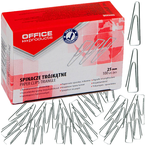 SPINACZE BIUROWE TRÓJKĄTNE OFFICE PRODUCTS 25mm SREBRNE 100 SZTUK