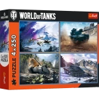 PUZZLE 4 x 250 ELEMENTÓW WOLRD OF TANKS WIELKA BITWA CZOŁGÓW TREFL 13346