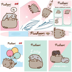 WYPRAWKA SZKOLNA PUSHEEN PASTELOWY KOTEK ZESZYTY DŁUGOPIS WYMAZYWALNY