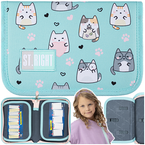 PIÓRNIK SZKOLNY DWUKLAPKOWY ROZKŁADANY ST.RIGHT ST.MAJEWSKI UROCZE KOTKI