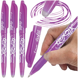 DŁUGOPIS WYMAZYWALNY PIÓRO PILOT FRIXION BALL 0.7mm FIOLETOWY - 3 sztuki