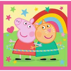 PUZZLE 3W1 ŚWINKA PEPPA - PEPPA I PRZYJACIELE UKŁADANKA 34873 TREFL