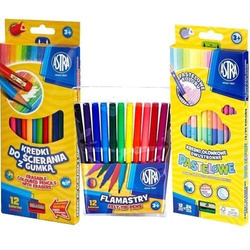 WYPRAWKA SZKOLNA ASTRA FARBY KREDKI FLAMASTRY BLOK ZESTAW ARTYSTYCZNY