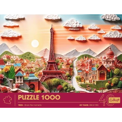 PUZZLE 1000 ELEMENTÓW PARYŻ Z EFEKTEM 3D UKŁADANKA 40-LECIE TREFL 40044