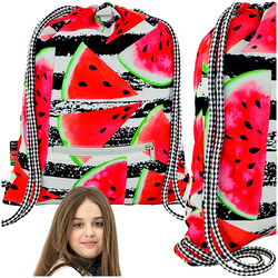 WOREK NA BUTY PLECAK NA SZNURKACH ST.RIGHT SO-11 WATERMELON ARBUZY 45x38 cm