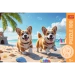 PUZZLE 100 ELEMENTÓW PSY CORGI NA PLAŻY UKŁADANKA DLA DZIECI TREFL 16536