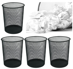 KOSZ NA ŚMIECI Q-CONNECT METALOWY BIUROWY SIATKA DUŻY 19L CZARNY - 4 sztuki