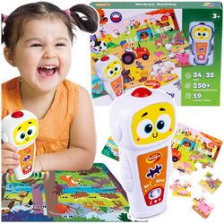 PUZZLE ZABAWKA EDUKACYJNA INTERAKTYWNA ROBOT ROBBY FARMA I LAS DŻWIĘK DUMEL