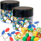 PINEZKI KLASYCZNE MIX KOLORÓW W SŁOICZKU 300 szt. Q-CONNECT - 2 opakowania