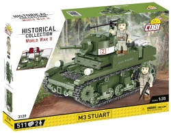 COBI M3 STUART CZOŁG AMERYKAŃSKI LEKKI WW2 KLOCKI KONSTRUKCYJNE 3129