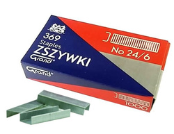 ZSZYWKI BIUROWE 24/6 1000 SZTUK GRAND KW TRADE