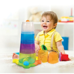WIEŻA Z PIŁECZKAMI TĘCZOWA PIRAMIDKA DO UKŁADANIA SORTER 65 cm WINFUN