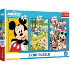 PUZZLE 3x80 DISNEY EKIPA MYSZKI MIKI MICKEY UKŁADANKA 34887 TREFL