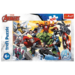 PUZZLE MARVEL 100 ELEMENTÓW SIŁA AVENGERSÓW HULK IRONMAN THOR 16431 TREFL