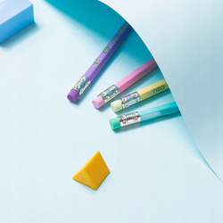 OŁÓWEK Z GUMKĄ HB DELI MACARON DREWNIANY SZKOLNY BIUROWY PASTELOWY 12 sztuk