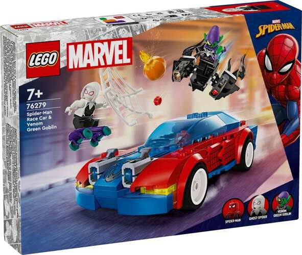 グレコSAM様 Lego marvel spiderman samochód wyścigowy pościg venom green goblin