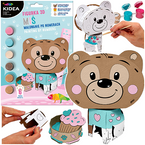 MALOWANIE PO NUMERACH FIGURKA 3D ZESTAW KREATYWNY MIŚ KIDEA FARBY PĘDZEL