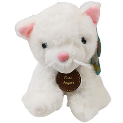 PLUSZAK MASKOTKA KOTEK PRZYTULANKA MIĘKKA 18cm KOT ANGORA TURECKA BIAŁY