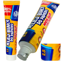 KLEJ SZKOLNY BIAŁY W TUBIE 45 ml DO PAPIERU MOCNY ASTRA - 10 sztuk