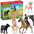 SCHLEICH FARM WORLD KOWBOJSKIE PRZYGODY KOŃ CIELACZEK PIESEK FIGURKI 42578