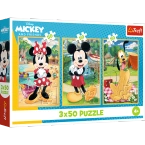 PUZZLE 3x50 DISNEY MIKI NA WAKACJACH MYSZKA MICKEY UKŁADANKA 34881 TREFL