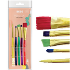 ZESTAW PĘDZLI PĘDZELKI AKRYLOWE NYLONOWE WŁOSIE BB KIDS INTERDRUK 5 szt.