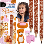 ZAPACHOWE GUMKI I OŁÓWKI 3x GUMKA I OŁÓWEK SŁONY KARMEL HB 6w1 KIDEA