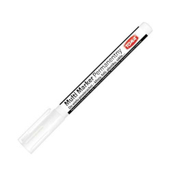 MARKER PERMAMENTNY DO SZKŁA PŁYT METALU OKRĄGŁY 1.5mm BIAŁY TOMA - 5 szt.