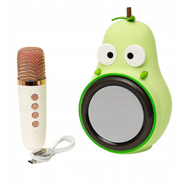 ZESTAW KARAOKE GŁOŚNIK Z MIKROFONEM BEZPRZEWODOWYM GRUSZKA LED RGB USB C