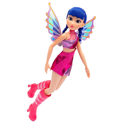 LALKA WINX CLUB FAIRY WRÓŻKA MUSA ZE SKRZYDŁAMI RÓŻOWA SUKIENKA 26 cm 