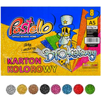 BLOK KOLOROWY KARTON BROKATOWY A5 8 ARKUSZY ZŁOTY SREBRNY PASTELLO