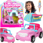 BARBIE LALKA SAMOCHÓD TERENÓWKA NAMIOT ZMIENIA KOLORY BARBIELAND MATTEL