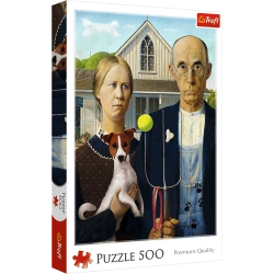 PUZZLE 500 ELEMENTÓW AMERICAN GOTHIC PSIA EDYCJA UKŁADANKA 37526 TREFL